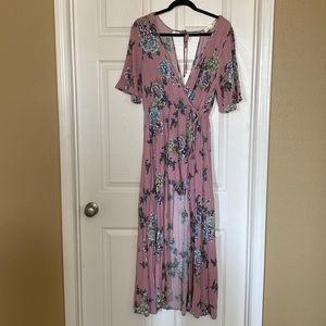 Floral Mauve Romper Dress